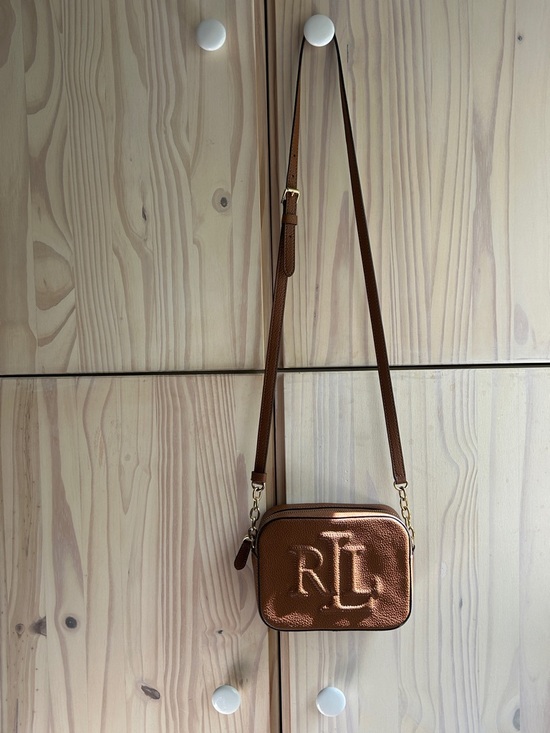 Lauren Ralph Lauren Handbags - Lauren Ralph Lauren Brown Embossed RL Crossbody Bag